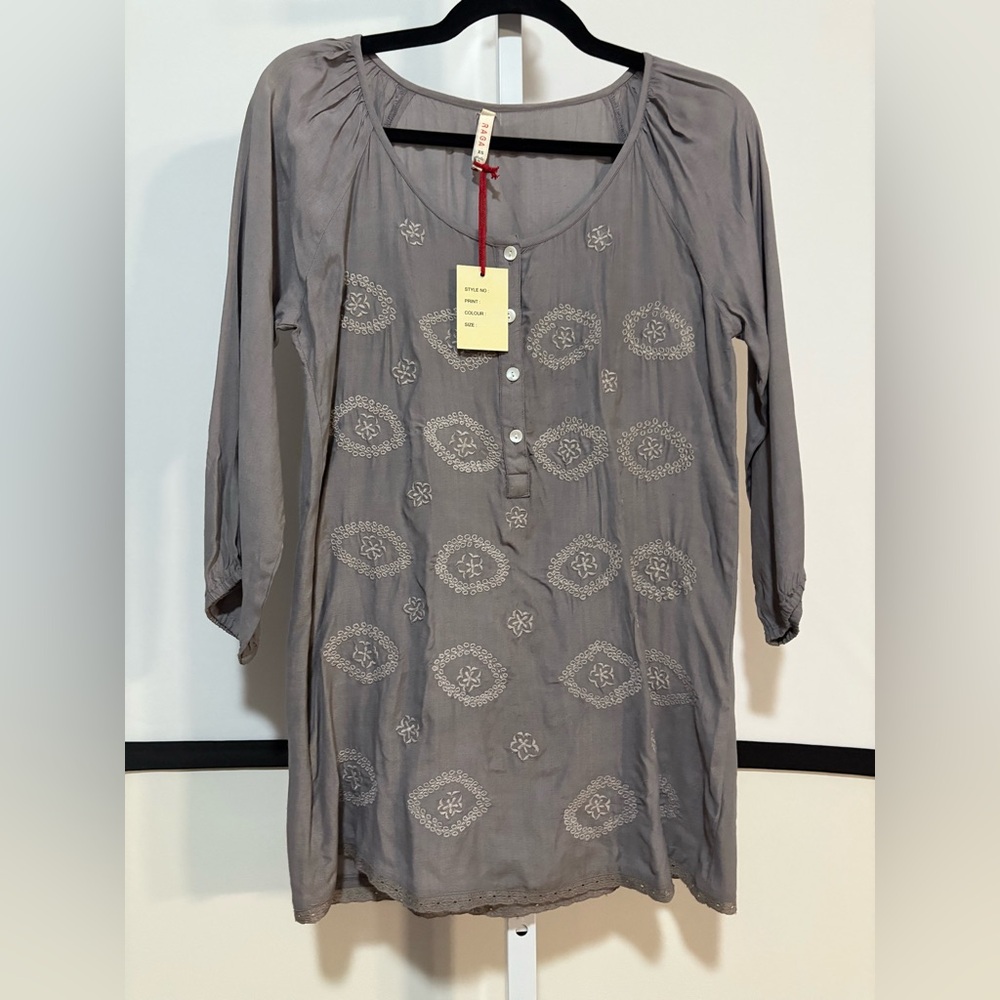 RAGA Charcoal Embroidered Tunic